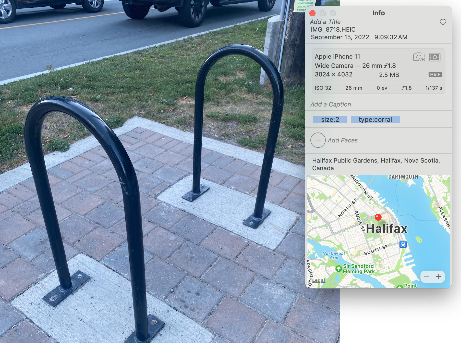 Apple Photos Info Pane